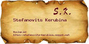 Stefanovits Kerubina névjegykártya